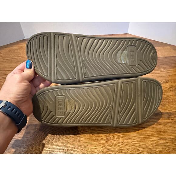Reef Men’s Oasis 2-Bar Slides Black/Gray Size 9 – Beach Vibes Comfort - Picture 7 of 10
